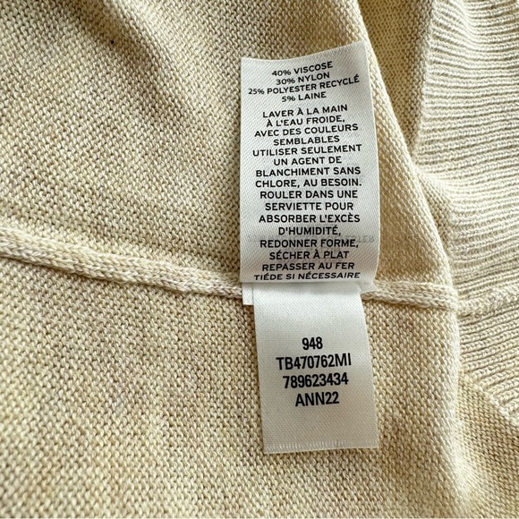 TREASURE & BOND Turtleneck Sweater XS‎ Oatmeal Drop Shoulder Fine Gauge Casual - Picture 15 of 15